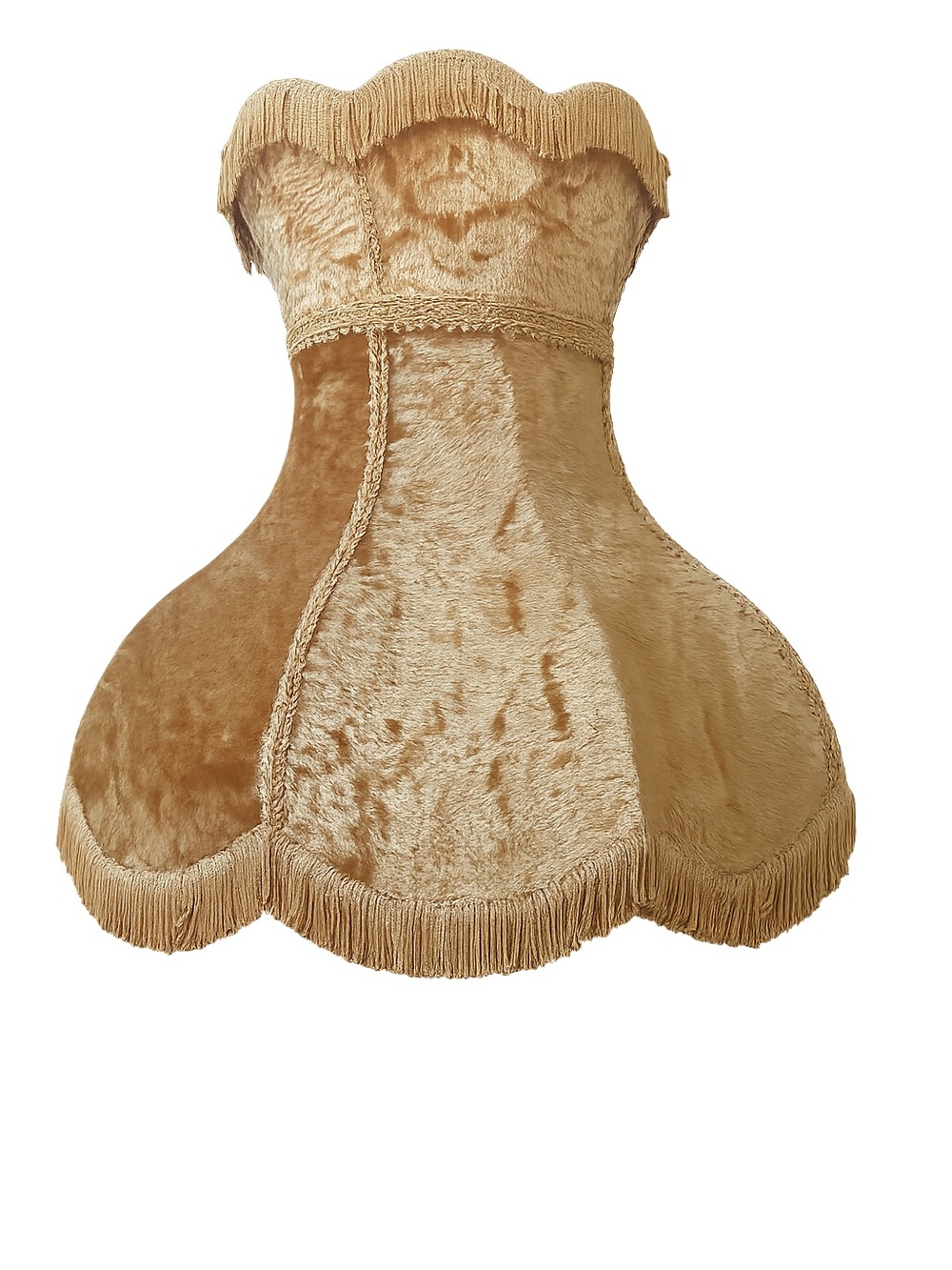 Vintage-Style Gold Velvet Fringe Lantern Shade